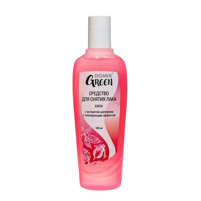 Средство для снятия лака, Domix Green, шиповник, тонизирующий эффект, 100 мл Средство для снятия лака, Domix Green, шиповник, тонизирующий эффект, 100 мл