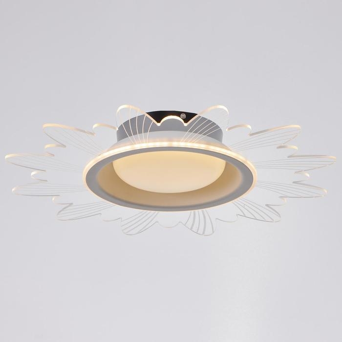 Люстра с ПДУ 1196/1 LED 52Вт 3000-6000К диммер белый-прозрачный 50х50х8 см BayerLux