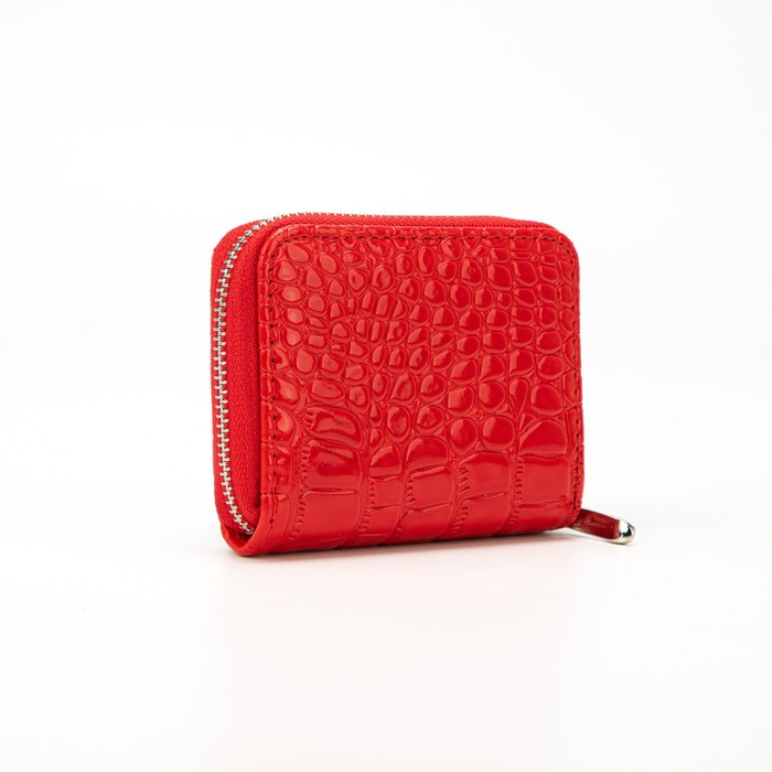 Кошелёк женский на молнии, цвет красный