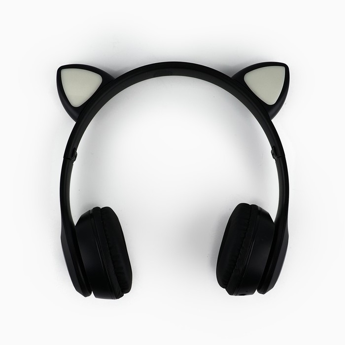 Наушники светящиеся ушки, беспроводные «Котик», черные W-03 Наушники светящиеся ушки, беспроводные «Котик», черные W-03