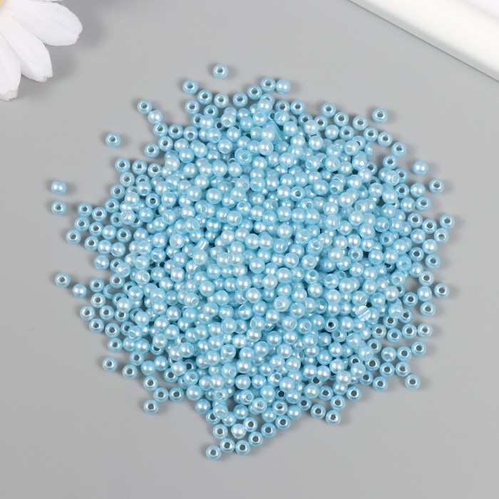 Набор бусин Набор бусин "Жемчуг" d 4 мм, 250 гр, серо-голубой