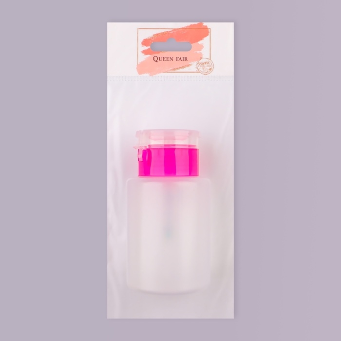 Флакон с помпой, 200 мл, цвет розовый/прозрачный Флакон с помпой, 200 мл, цвет розовый/прозрачный