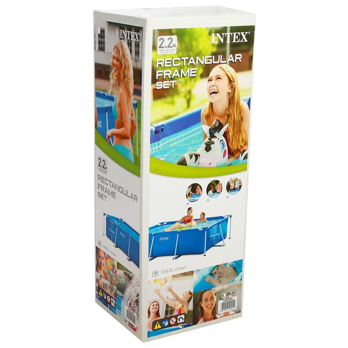 Бассейн каркасный Frame Set, прямоугольный, 220 х 150 х 60 см, от 6 лет, 28270NP INTEX Бассейн каркасный Frame Set, прямоугольный, 220 х 150 х 60 см, от 6 лет, 28270NP INTEX