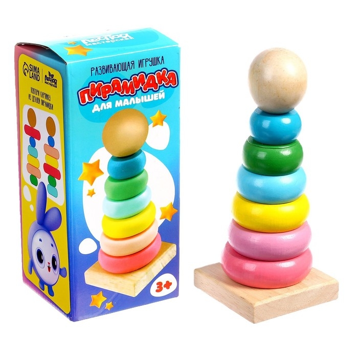 Развивающая игрушка «Пирамидка из дерева» Развивающая игрушка «Пирамидка из дерева»