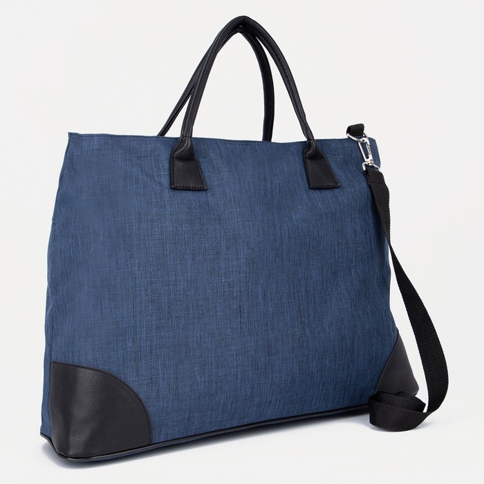 Сумка дорожная на молнии, н/карман, длинный ремень, цвет синий Сумка дорожная на молнии, н/карман, длинный ремень, цвет синий