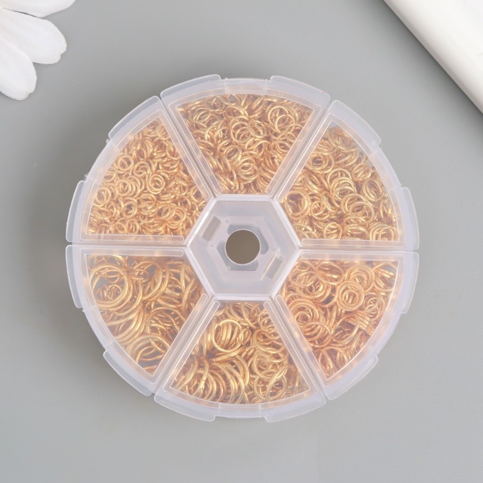 Кольца зажимные металл в шкатулке Кольца зажимные металл в шкатулке "Золото" 880 шт 8х8х2 см