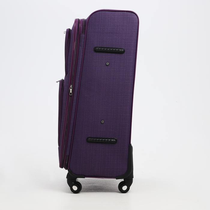 Чемодан большой 95 л (L), отдел на молнии, с расширением, кодовый замок, 3 колеса, 2 наружных кармана, цвет фиолетовый Чемодан большой 95 л (L), отдел на молнии, с расширением, кодовый замок, 3 колеса, 2 наружных кармана, цвет фиолетовый