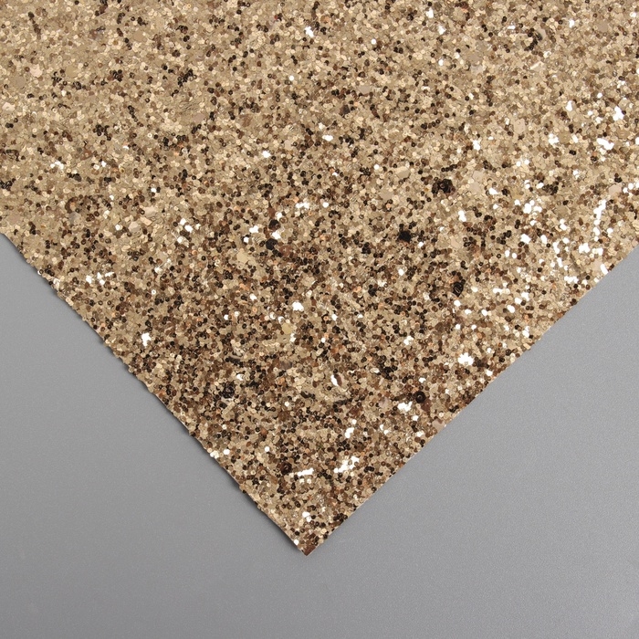 Лист для творчества иск.кожа Лист для творчества иск.кожа "Крупные блёстки" светло-золотой лист 33х20 см толщина 0,84 мм