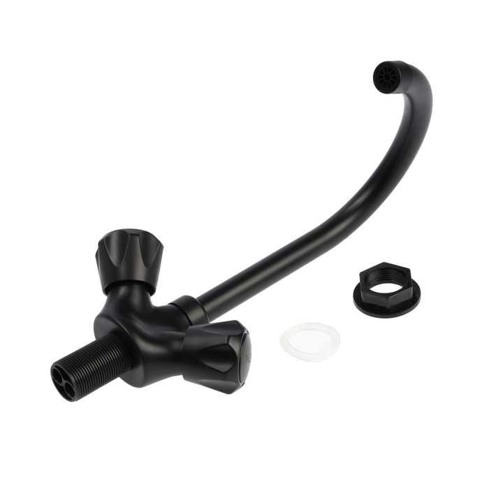 Смеситель для кухни ZEIN Z3665, двухвентильный, высота излива 22 см, ABS-пластик, черный Смеситель для кухни ZEIN Z3665, двухвентильный, высота излива 22 см, ABS-пластик, черный