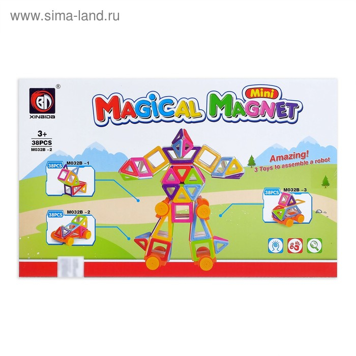 Конструктор магнитный «Мини-магический магнит», 38 деталей Конструктор магнитный «Мини-магический магнит», 38 деталей
