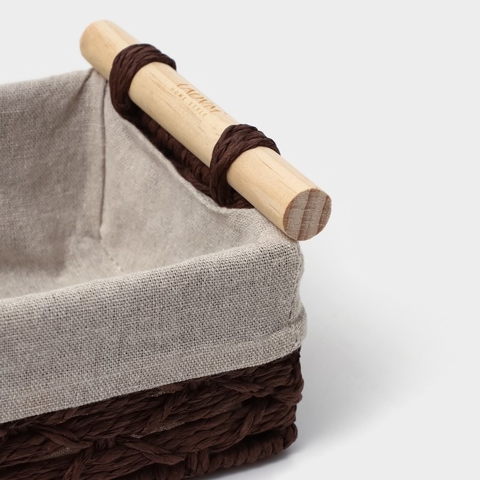 Корзины для хранения LaDо́m, ручное плетение, с ручками, 2 шт, цвет коричневый Корзины для хранения LaDо́m, ручное плетение, с ручками, 2 шт, цвет коричневый