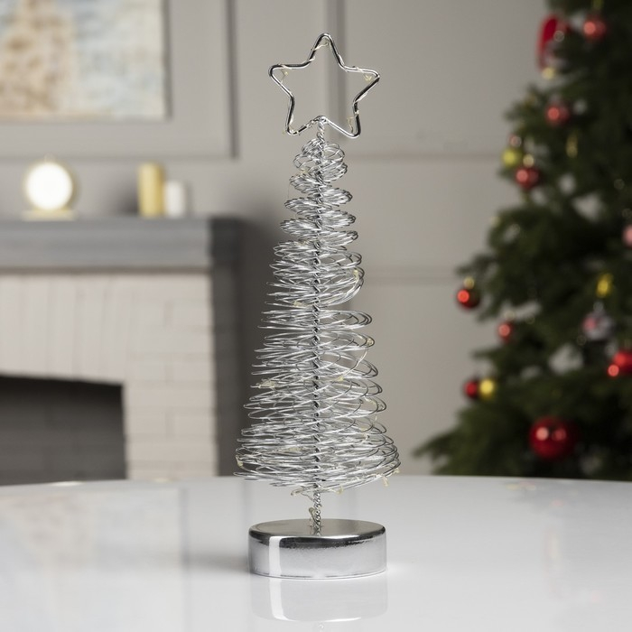 Светодиодная фигура «Ёлка плетёная» 8 × 30 × 8 см, металл, батарейки АААх3 (не в комплекте), свечение белое Светодиодная фигура «Ёлка плетёная» 8 × 30 × 8 см, металл, батарейки АААх3 (не в комплекте), свечение белое