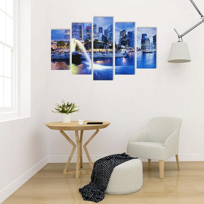 Картина модульная на подрамнике  Картина модульная на подрамнике "Фонтан" 2-25*52 см, 2-25*66,5 см, 1-25*80 см   80*140 см