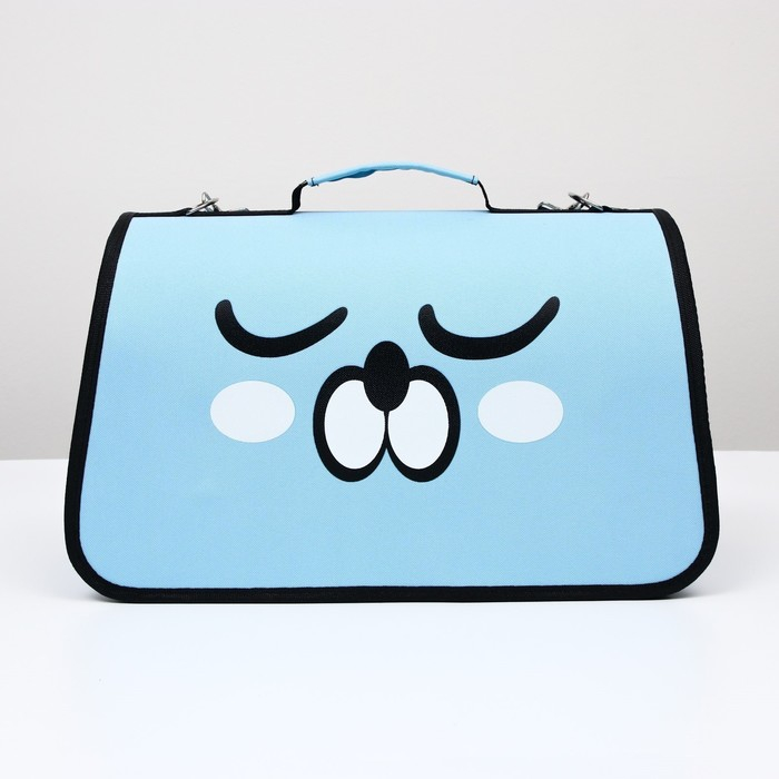 Сумка - переноска для животных Сумка - переноска для животных"Сонный пёсик", каркасная, размер S, 37,5 х 17 х 22 см, голубая 697159