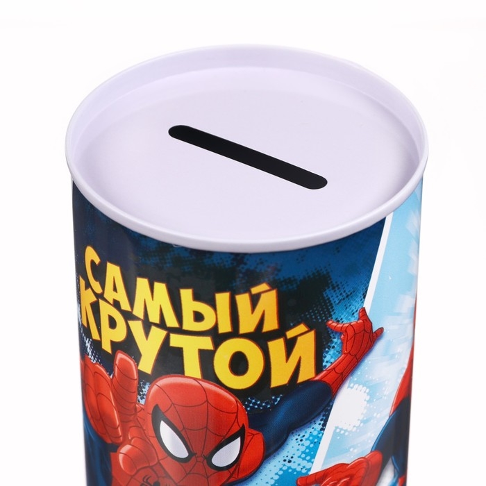 Копилка металлическая, 6,5 см х 6,5 см х 12 см  Копилка металлическая, 6,5 см х 6,5 см х 12 см "Самый крутой", Человек-паук