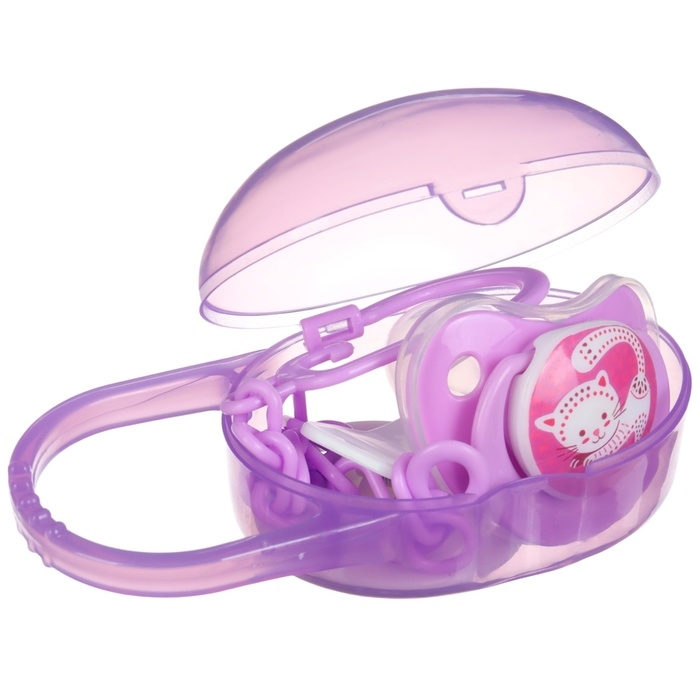 Соска - пустышка силиконовая ортодонтическая, от 0 мес., с колпачком, в контейнере + держатель, цвет МИКС Соска - пустышка силиконовая ортодонтическая, от 0 мес., с колпачком, в контейнере + держатель, цвет МИКС