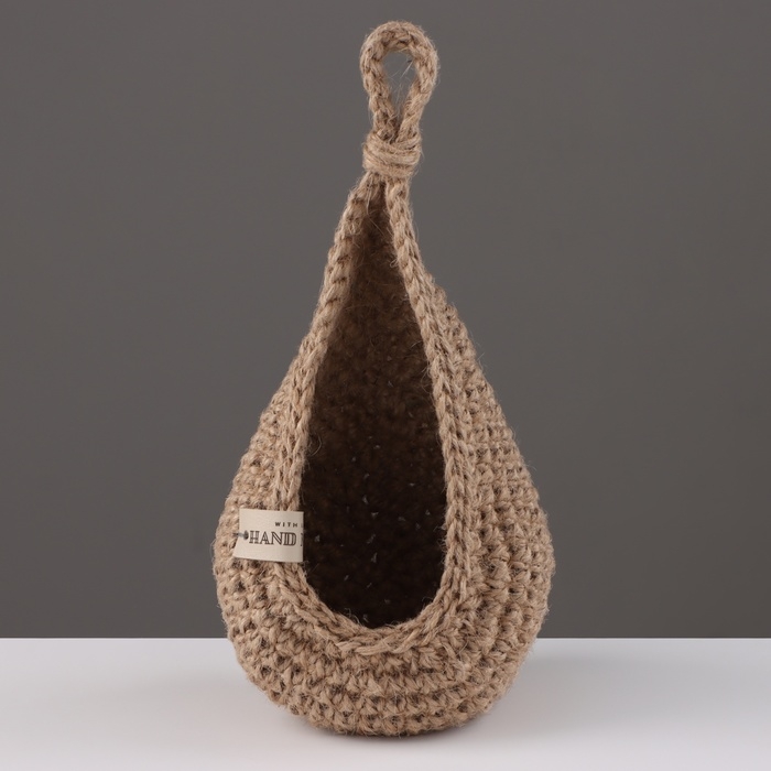 Подвесная корзинка  Подвесная корзинка "Капелька", джут