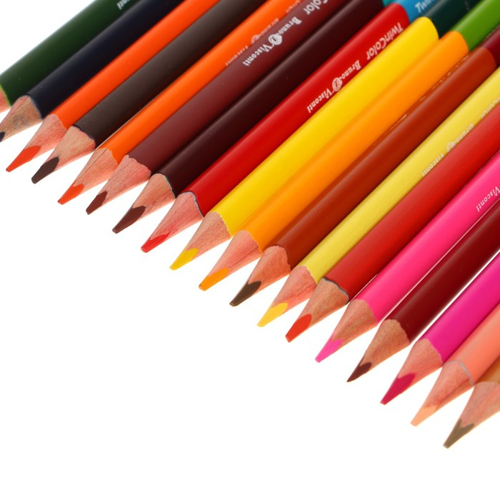 Карандаши цветные 36 цветов 18 штук Twincolor Happy, МИКС Карандаши цветные 36 цветов 18 штук Twincolor Happy, МИКС