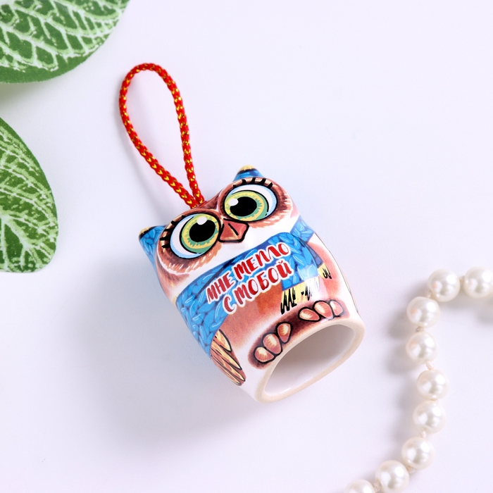 Сувенир Сувенир "Сова в синем шарфике", керамика