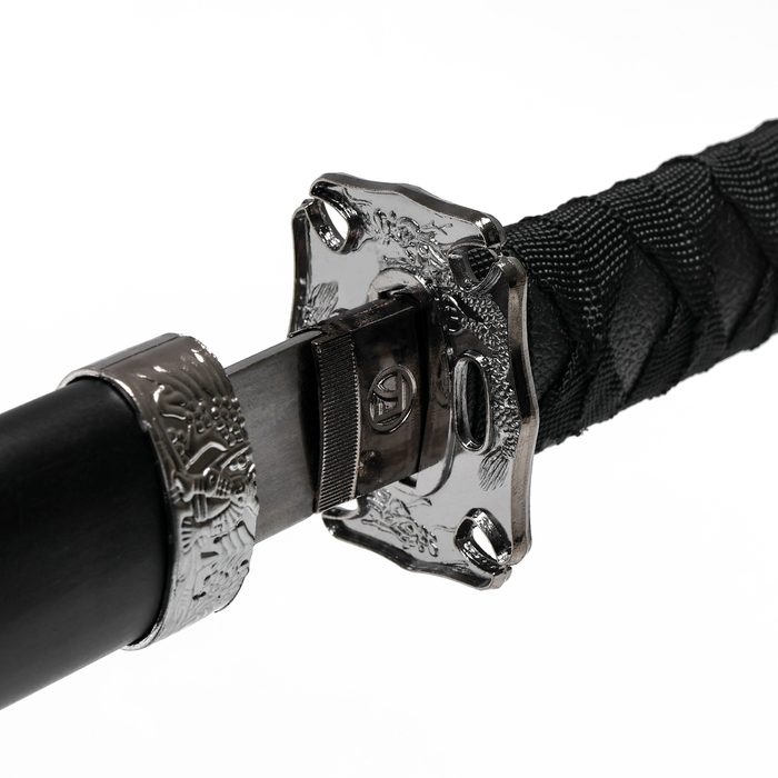 Сув. изделие катаны 3в1 на подставке, ножны дерево, дракон черные 52/78/98см