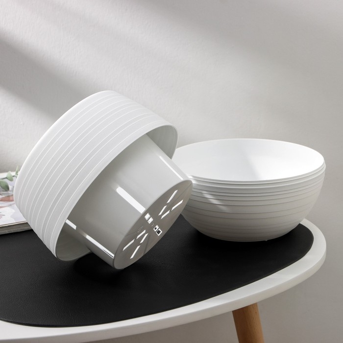 Горшок для цветов «Япония», 2 л, цвет белый Горшок для цветов «Япония», 2 л, цвет белый