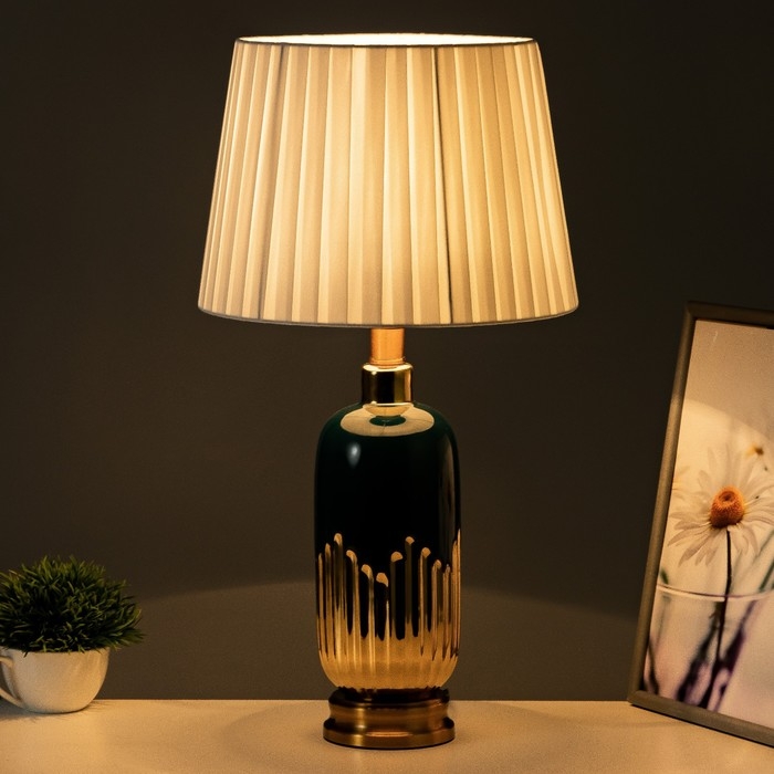 Настольная лампа Настольная лампа "Маэстро" Е27 40Вт сине-золотой 28х28х53 см RISALUX