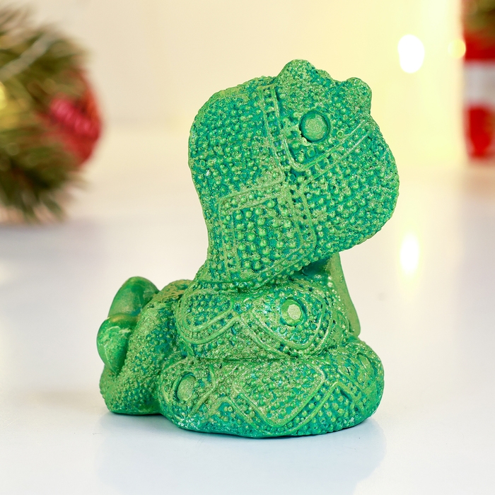 Новый год. Символ 2025. Фигура Новый год. Символ 2025. Фигура "Змея с письмом" светло-зеленая, 6х6х5см