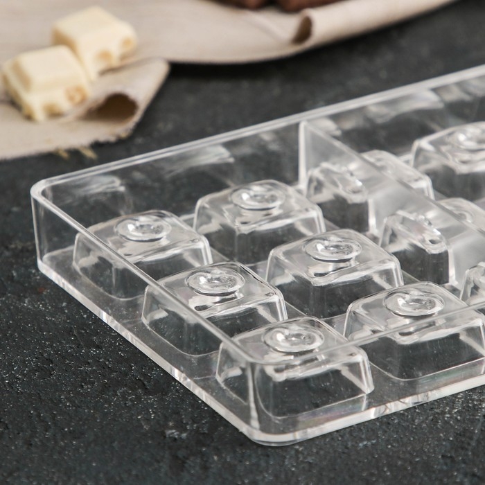 Форма для конфет и шоколада KONFINETTA «Восход», 27,5×17,5×2,5 см, 21 ячейка 2,5×2,5×1 см, цвет прозрачный Форма для конфет и шоколада KONFINETTA «Восход», 27,5×17,5×2,5 см, 21 ячейка 2,5×2,5×1 см, цвет прозрачный