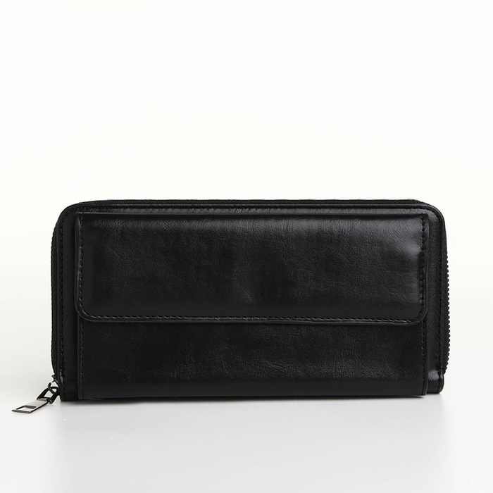Портмоне мужское на молнии, отдел для карт, монет, цвет чёрный Портмоне мужское на молнии, отдел для карт, монет, цвет чёрный