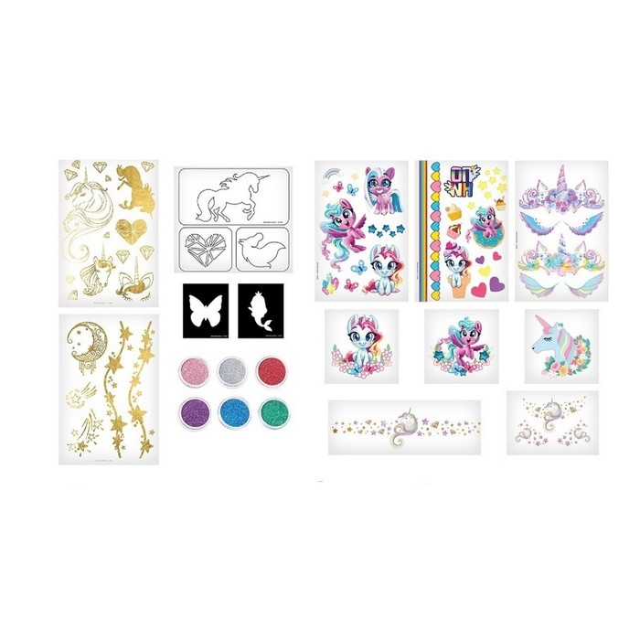Набор тату «Единороги», с блестками Набор тату «Единороги», с блестками