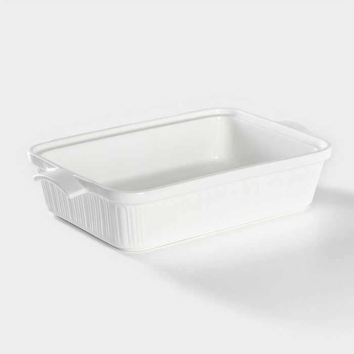 Мармит из жаропрочной керамики прямоугольный Magistro «Бланш», 2 л, 31×19×11 см Мармит из жаропрочной керамики прямоугольный Magistro «Бланш», 2 л, 31×19×11 см