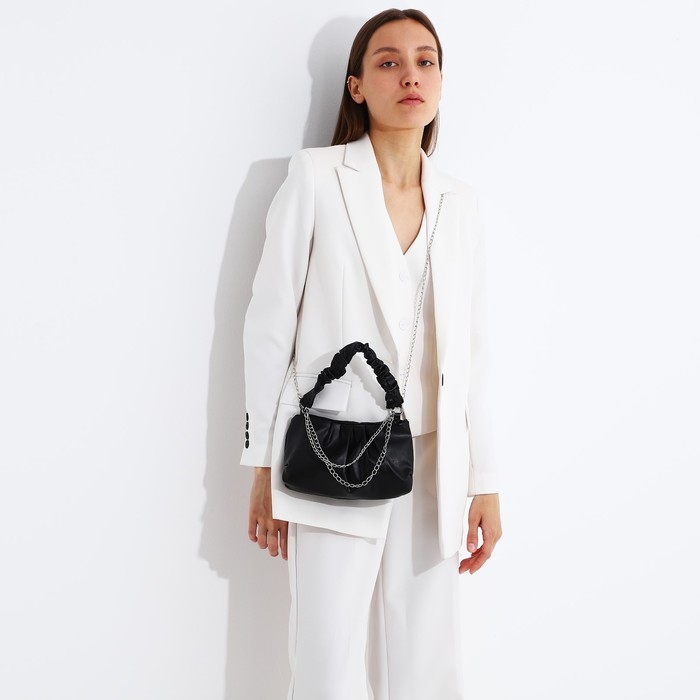 Сумка-багет на молнии, цвет чёрный Сумка-багет на молнии, цвет чёрный