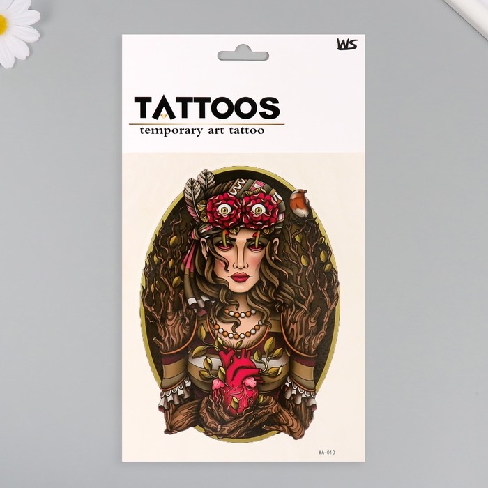 Татуировка на тело цветная Татуировка на тело цветная "Сердце леса" 26,1х14,6 см