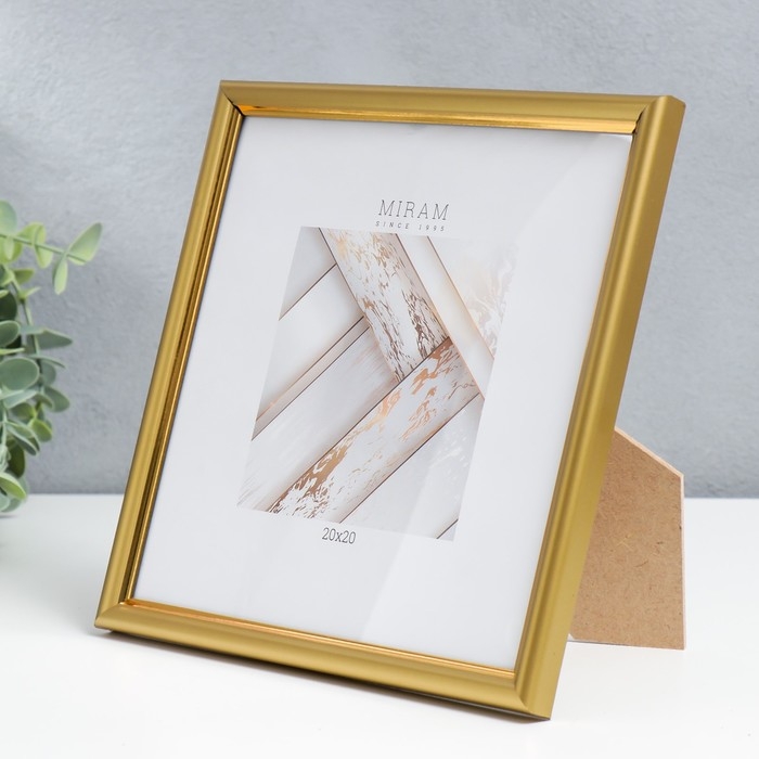 Фоторамка пластик Фоторамка пластик "МИРАМ" 20х20 см золото (пластиковый экран)
