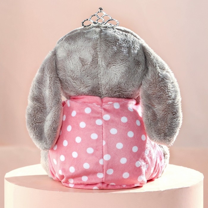 Мягкая игрушка «Зайка Ла-Пу-Ля в камбинизоне с короной», цвет серый, 20см Мягкая игрушка «Зайка Ла-Пу-Ля в камбинизоне с короной», цвет серый, 20см