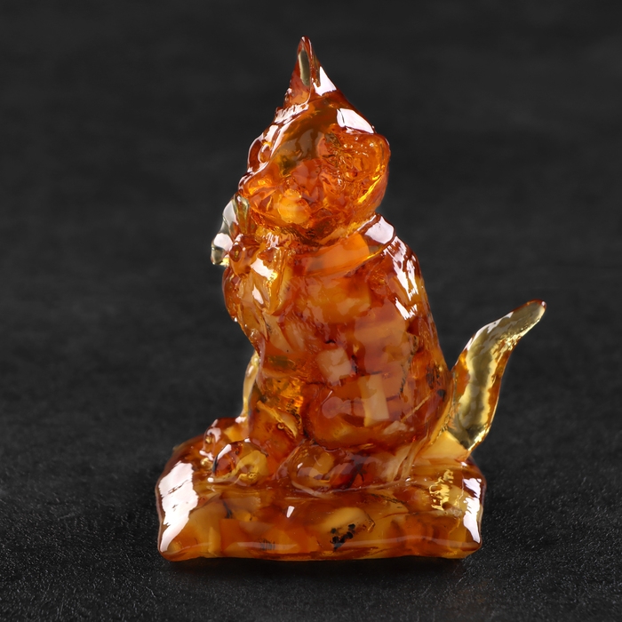 Сувенир Сувенир "Кот с бантом", янтарь
