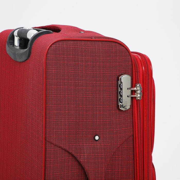 Чемодан большой 95 л (L), отдел на молнии, с расширением, кодовый замок, 4 колеса, 2 наружных кармана, цвет красный Чемодан большой 95 л (L), отдел на молнии, с расширением, кодовый замок, 4 колеса, 2 наружных кармана, цвет красный