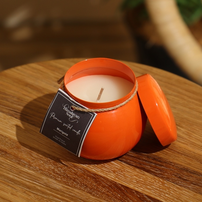 Свеча ароматическая в баночке 150 гр, парафин, marigold Свеча ароматическая в баночке 150 гр, парафин, marigold