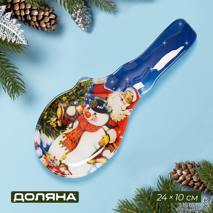 Подставка стеклянная под ложку Доляна «Волшебство», 24×10 см Подставка стеклянная под ложку Доляна «Волшебство», 24×10 см