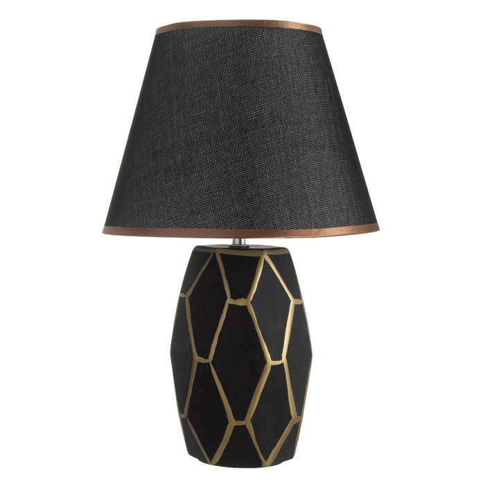 Настольная лампа "Сантано" E14 40Вт черно-золотой 20х25х39 см RISALUX