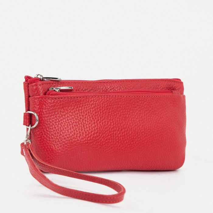 Кошелёк-ключница женский на молнии, цвет красный Кошелёк-ключница женский на молнии, цвет красный