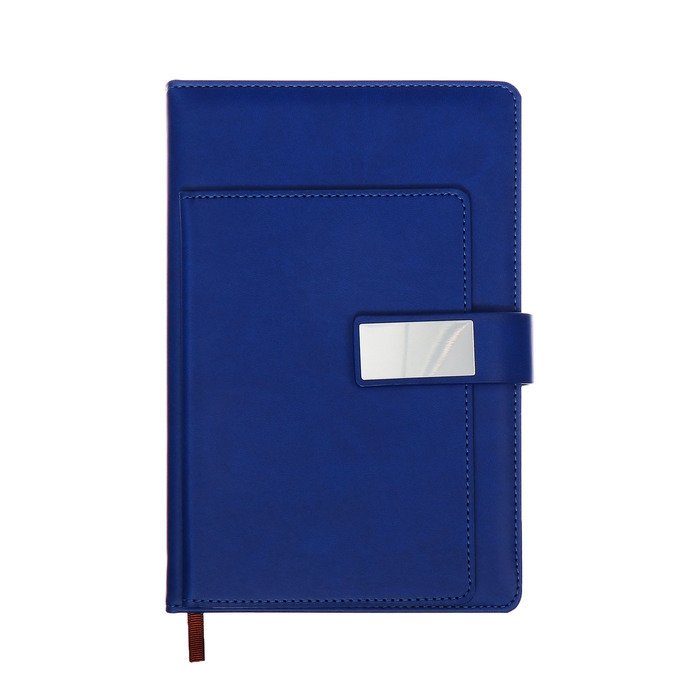 Ежедневник недатированный, А5, 140л, клетка, обл.кожзам, с хлястиком, Стайл, синий Ежедневник недатированный, А5, 140л, клетка, обл.кожзам, с хлястиком, Стайл, синий