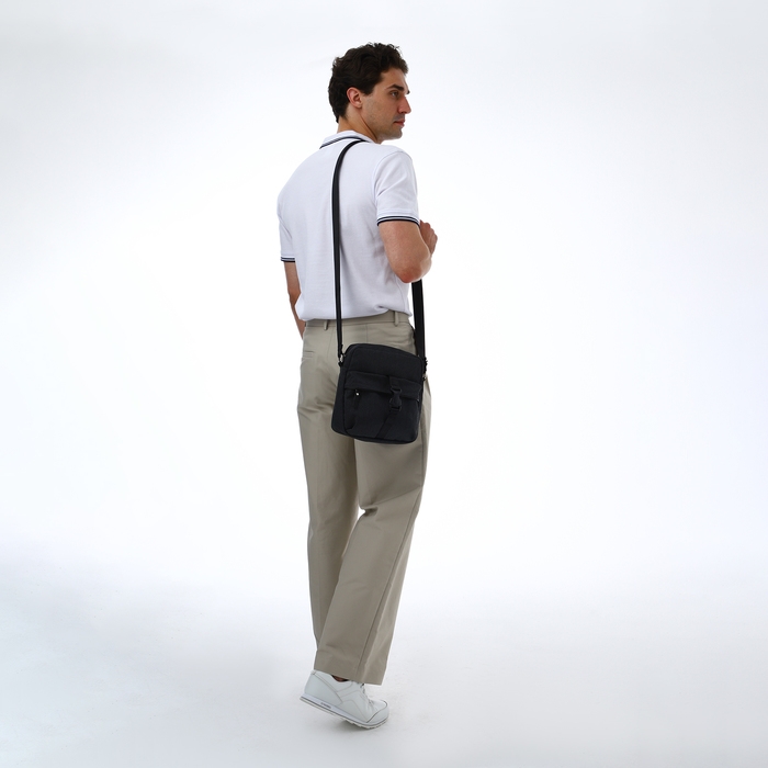 Сумка мужская через плечо TEXTURA, текстиль, цвет серый Сумка мужская через плечо TEXTURA, текстиль, цвет серый