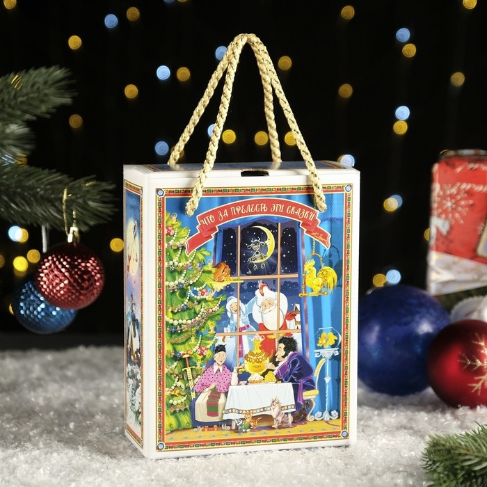 Новый год. Подарочная коробка Новый год. Подарочная коробка "Что за прелесть эти сказки!", 16,5 х 7,9 х 20,8см.