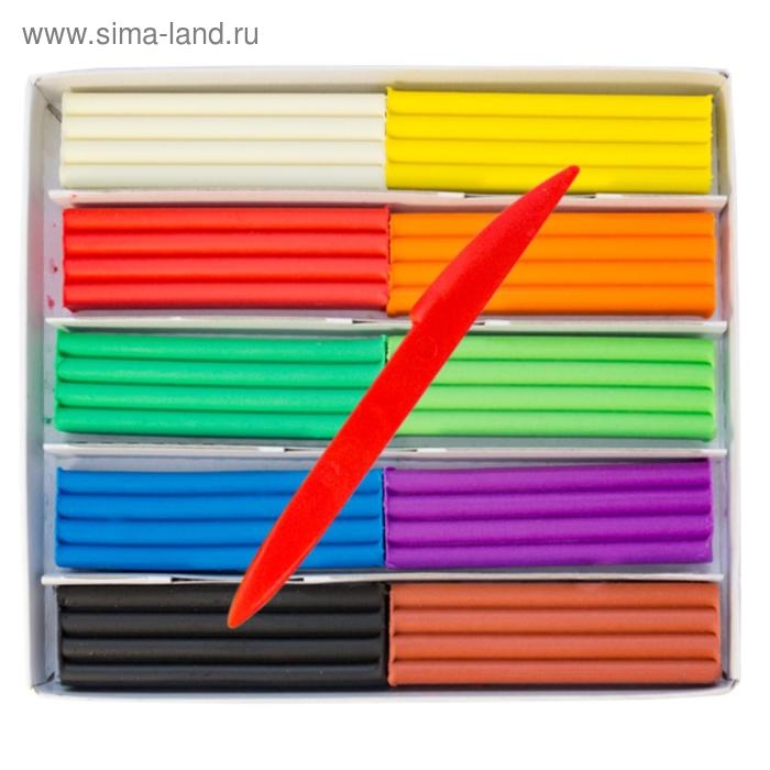 Пластилин плавающий 10 цветов  Пластилин плавающий 10 цветов "Кроха"