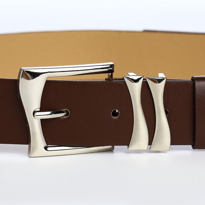 Ремень женский, ширина 3,3 см, винт, пряжка металл, цвет коричневый Ремень женский, ширина 3,3 см, винт, пряжка металл, цвет коричневый