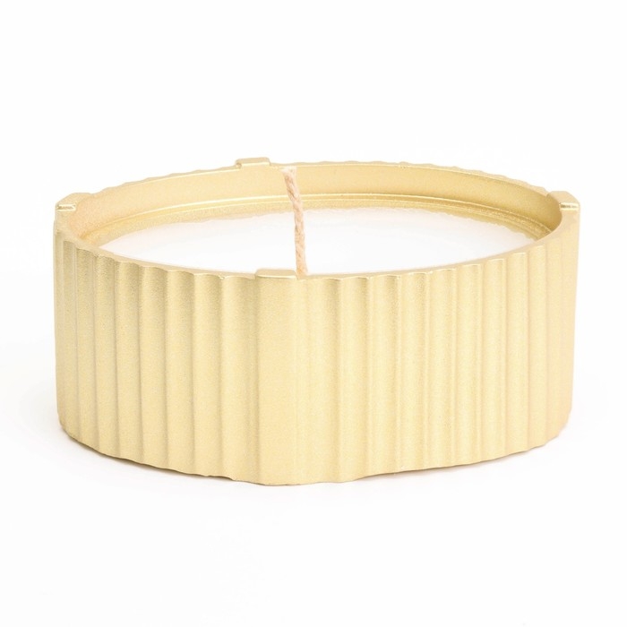 Свеча  Свеча "Овал" в подсвечнике с узкими гранями, 9х6,5х4см, золото