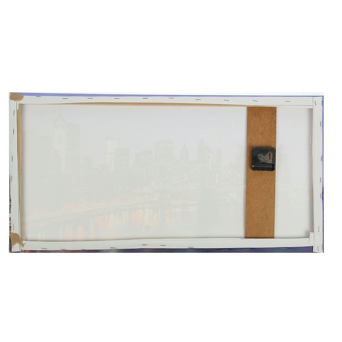 Часы-картина настенные, на холсте, интерьерные, бесшумные "Бруклинский мост", 40 х 76 см