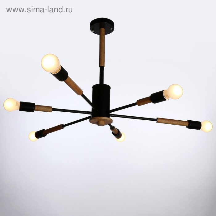 Люстра "Этингер" 6х40Вт E27 черный 94х94х50 см BayerLux