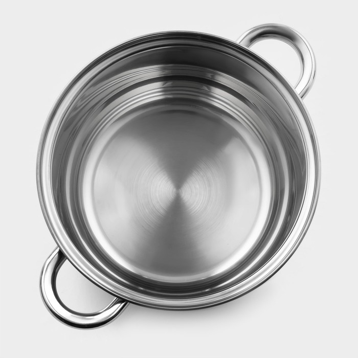 Кастрюля с крышкой из нержавеющей стали Доляна «Классика», 2,2 л, d=19 см, капсульное дно Кастрюля с крышкой из нержавеющей стали Доляна «Классика», 2,2 л, d=19 см, капсульное дно